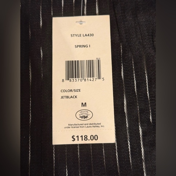 NWT Laura Ashley Women’s Full Zipper Jet Black Polyester Textured Sz M Jacket - Picture 4 of 15